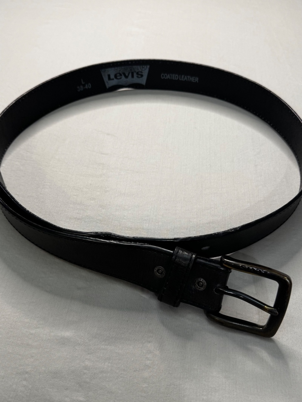 Levi’s Black Coated Leather Belt L 38–40 Men’s Y2K Grunge Streetwear